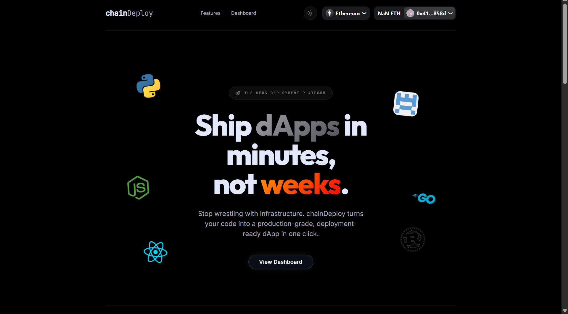 ChainDeploy Dashboard
