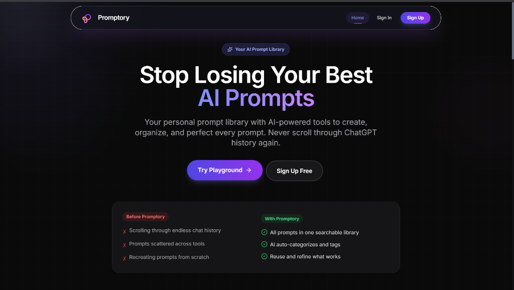 Promptory Dashboard